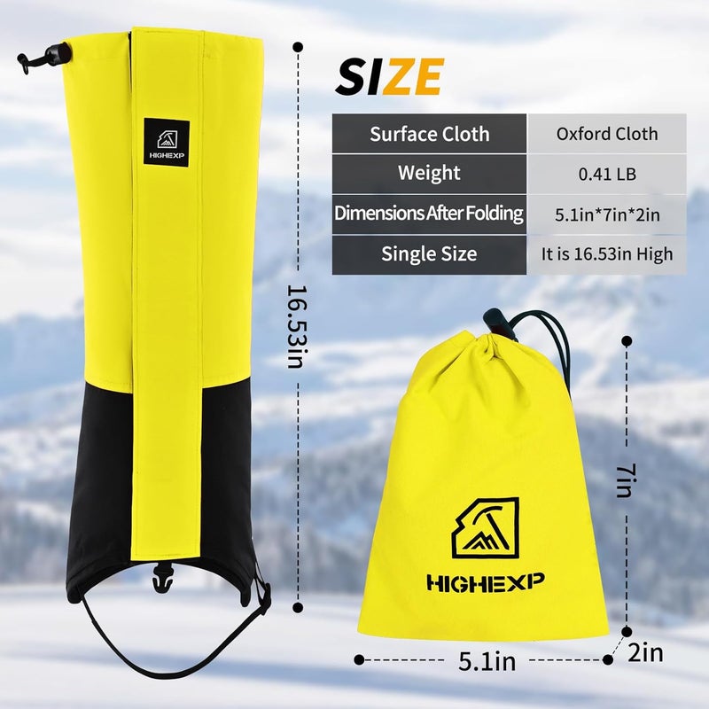 HIGH EXPERIENCE Store Leg Gaiters 100% Waterproof Adjustable Shoe Snow Boot Guard Gators for Hiking Shoe Cover Hunting Snowshoeing Climbing Walking for Women Men - Image 2